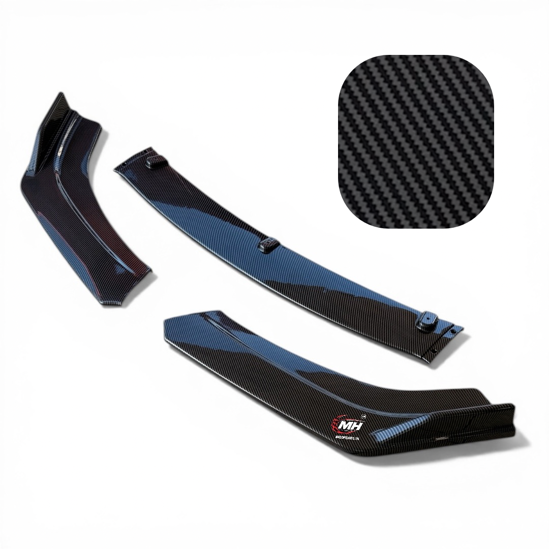 Carbon Fiber Finish Front Splitter Set | ABS Plastic - Modheads.in