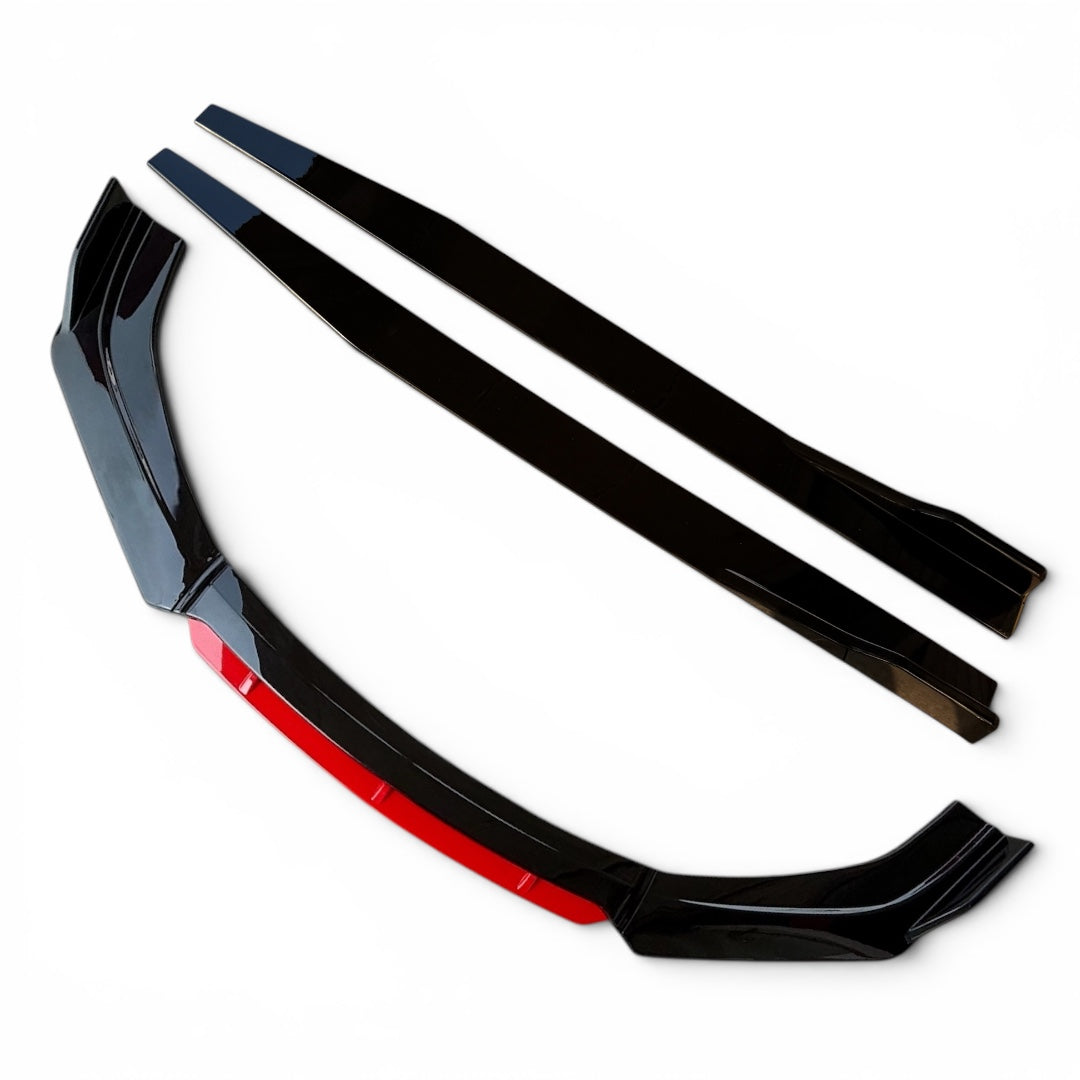 Red Lip Splitter Set (Front & Sides) | ABS Plastic - Modheads.in