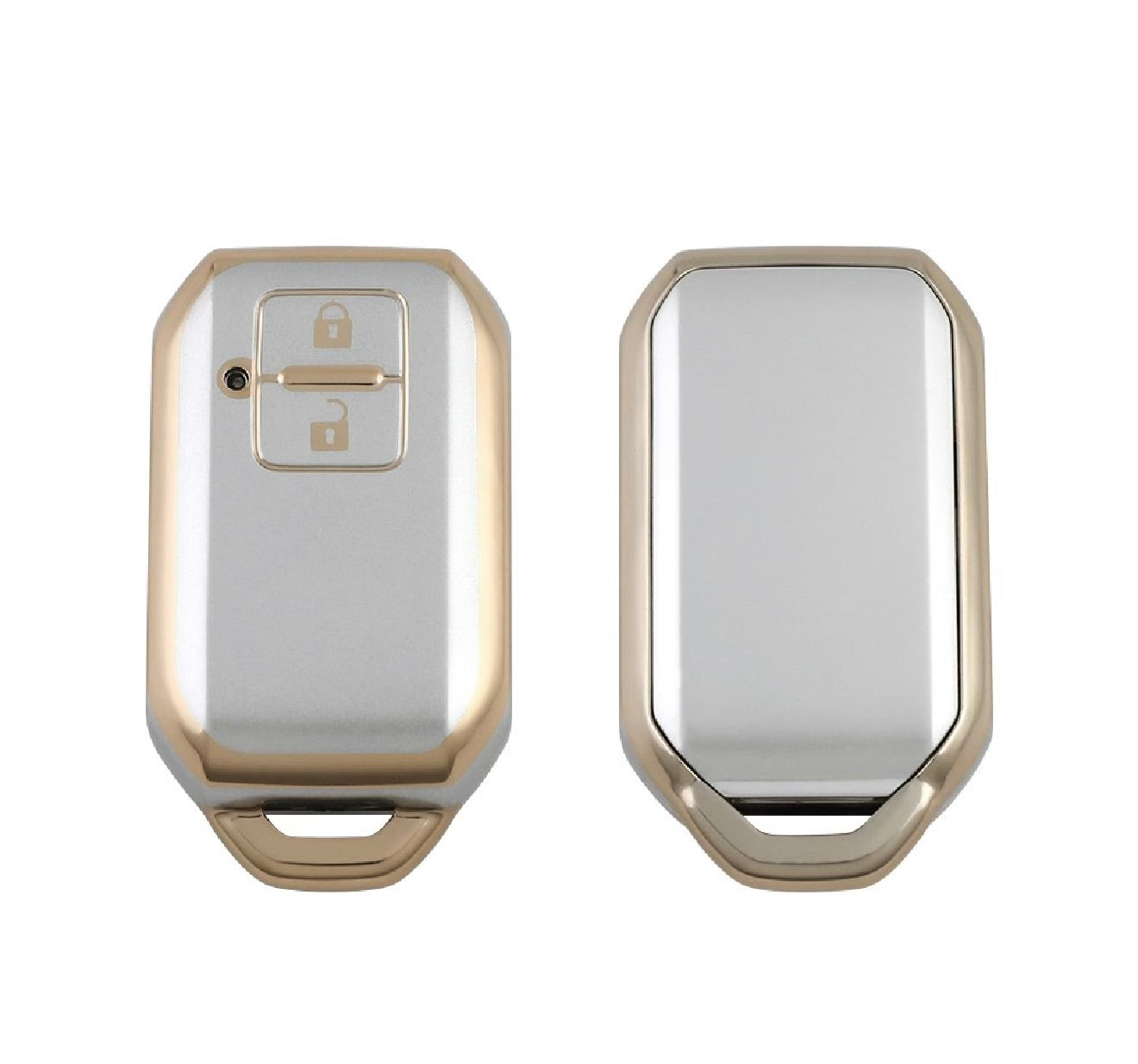 Golden White TPU Key Cover For Maruti Suzuki / Toyota | 2 Button