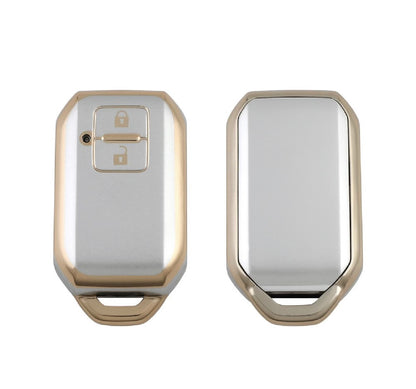 Golden White TPU Key Cover For Maruti Suzuki / Toyota | 2 Button