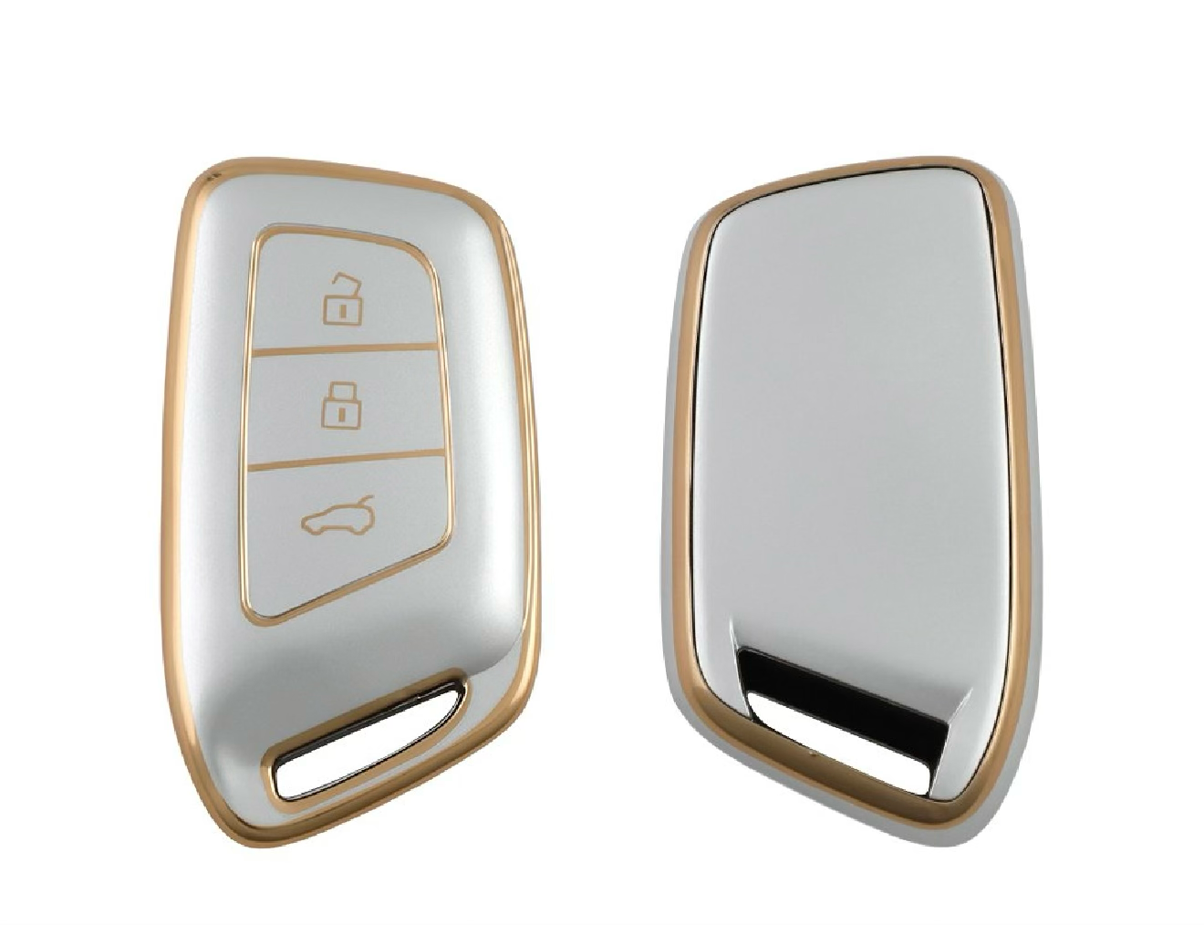 Golden White TPU Key Cover For MG | 3 Button