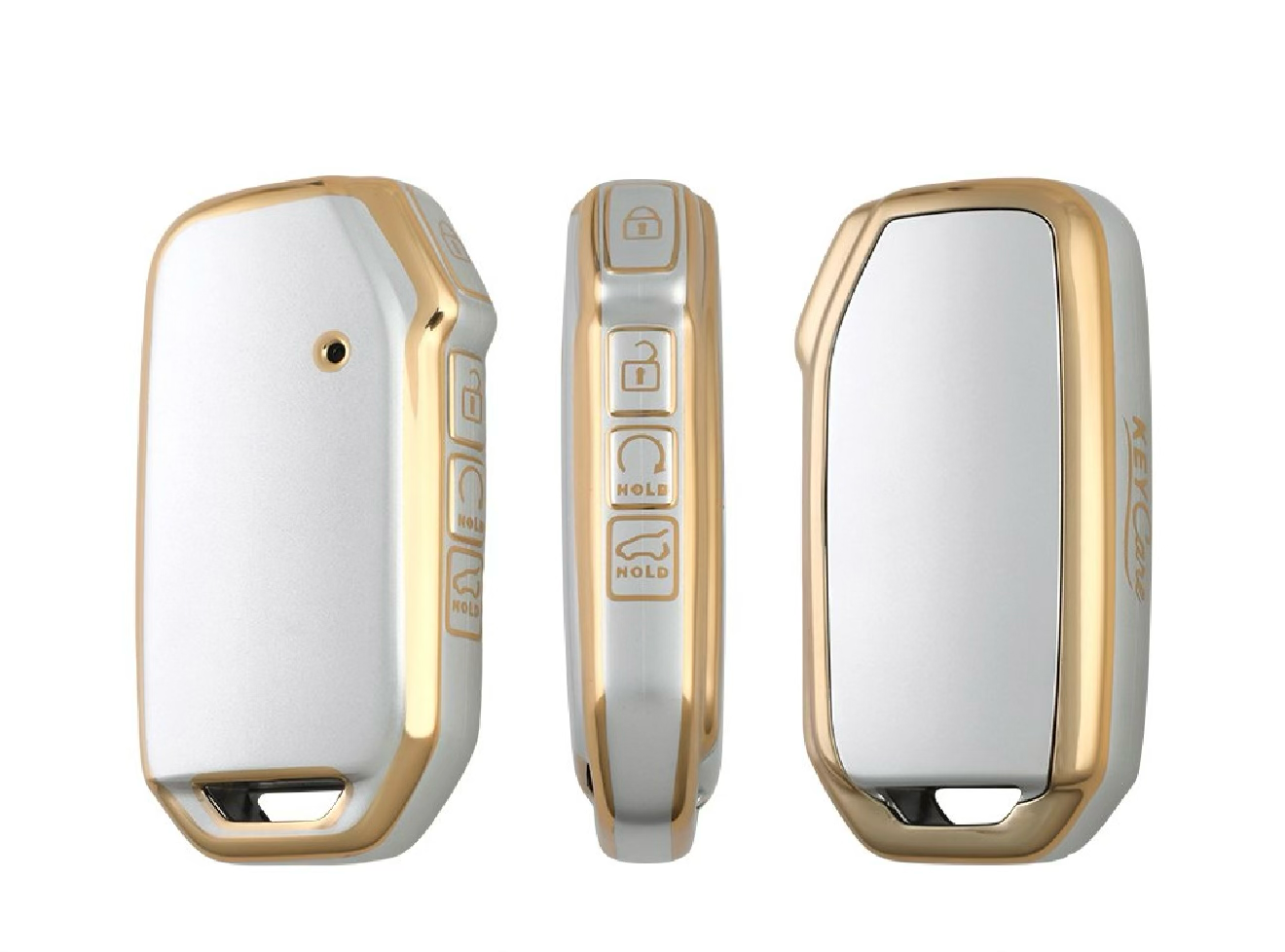 Golden White TPU Key Cover For Kia | 4 Button