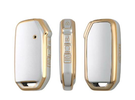 Golden White TPU Key Cover For Kia | 4 Button