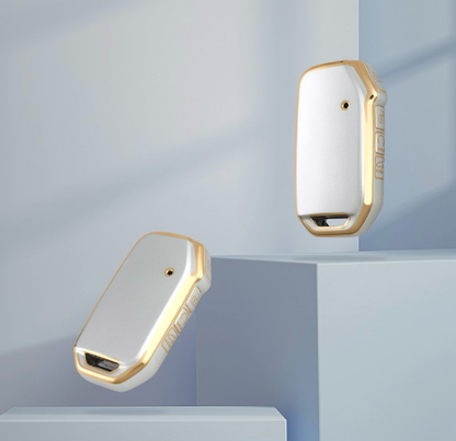 Golden White TPU Key Cover For Kia | 4 Button
