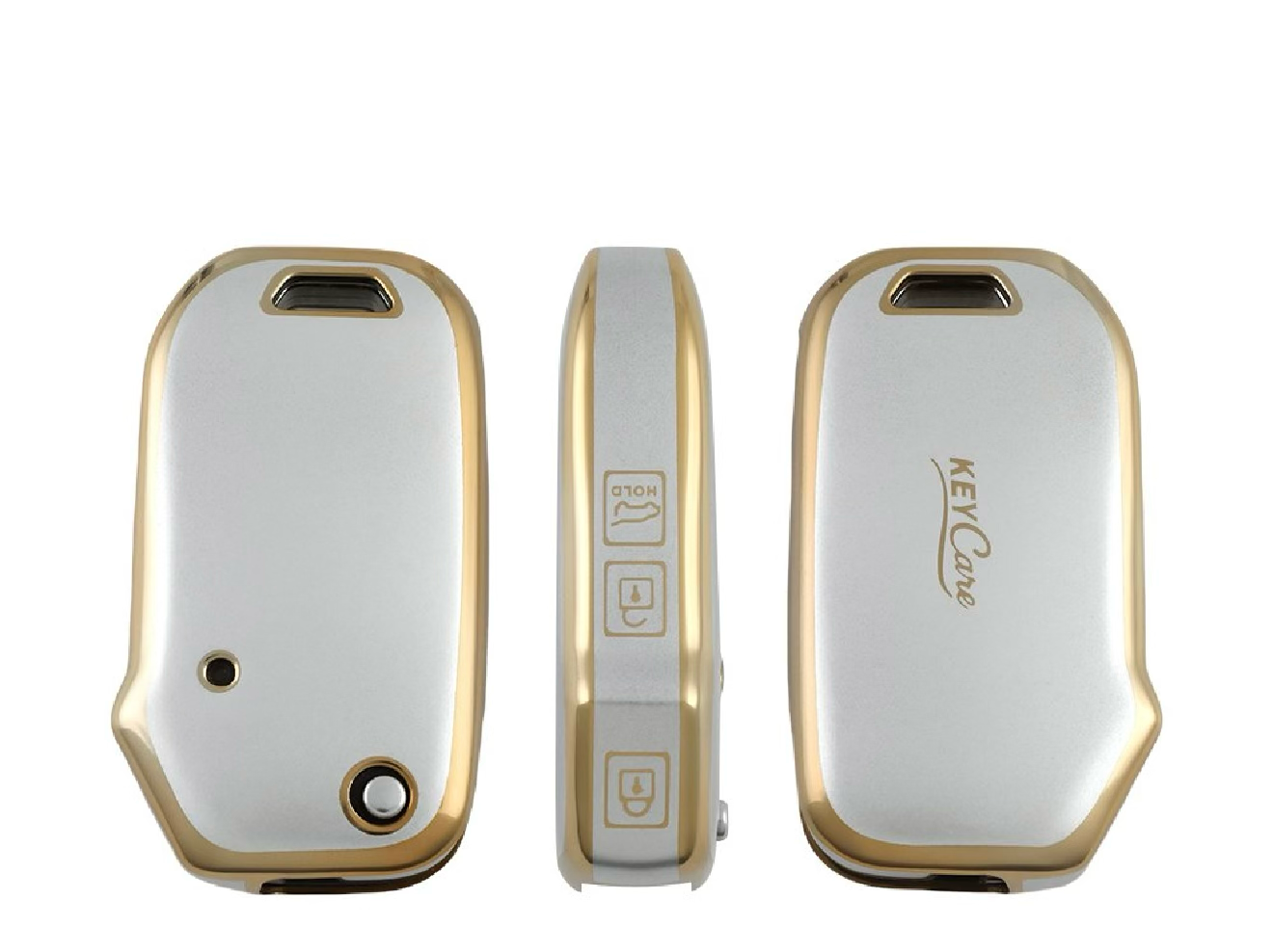 Golden White TPU Key Cover For Kia | 3 Button