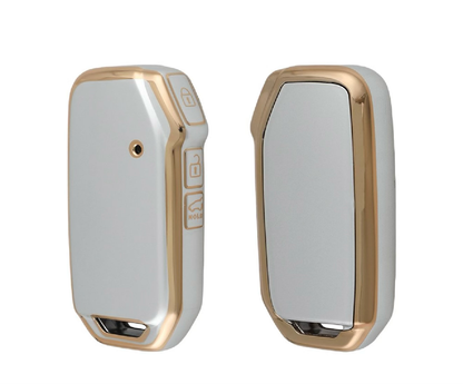 Golden White TPU Key Cover For Kia | 3 Button