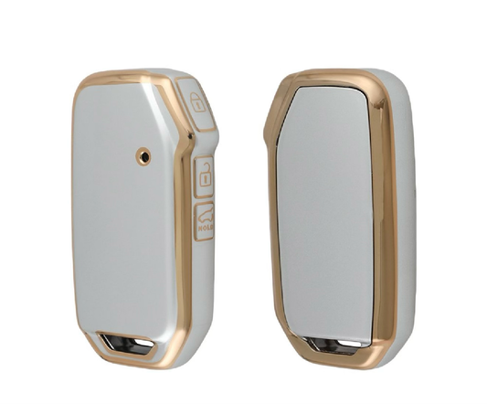 Golden White TPU Key Cover For Kia | 3 Button