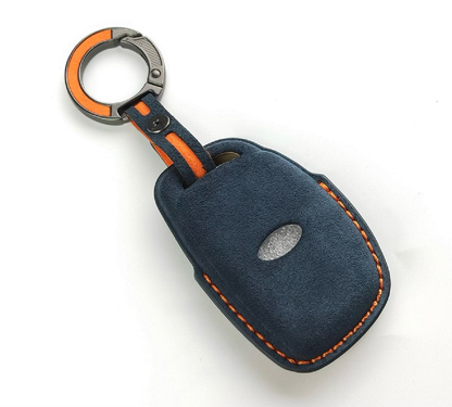 Alcantara Premium Key Cover For Hyundai | 4 Button (Blue)