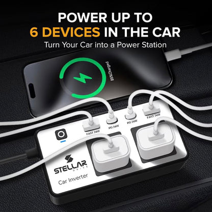 Stellar Drive 200W Car Laptop Charger | 6in1 | XC-200 Pro Lapdrive - 1 Year Warranty