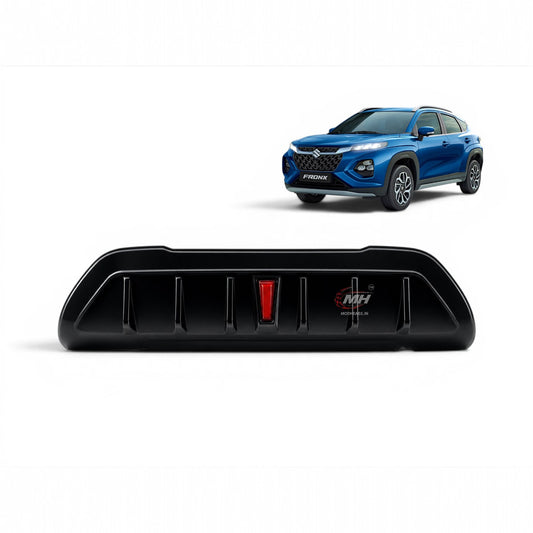 Rear Bumper Diffuser For Fronx | With Brake Light | Gloss Black