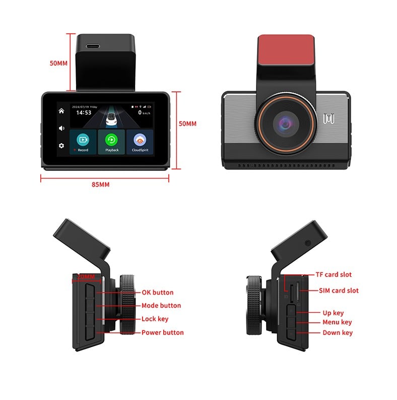 ATHENS 4G Dashcam | 3K+Full HD | Front and Rear | GPS Tracking | Remote Monitoring - Modheads.in