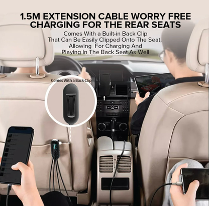 Stellar XC 13 | 5-in-1 Car Mobile Charger | Multi Port | Fast Charger | 1 Year Warranty - Modheads.in