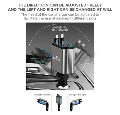 Stellar XC-19 | 4-in-1 Retractable Cable | Fast Charging | 90W | 1 Year Warranty - Modheads.in