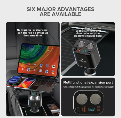 Stellar XC-17 | Dual 12V Car Mobile Charger | Fast Charging | Socket Splitter | 1 Year Warranty - Modheads.in