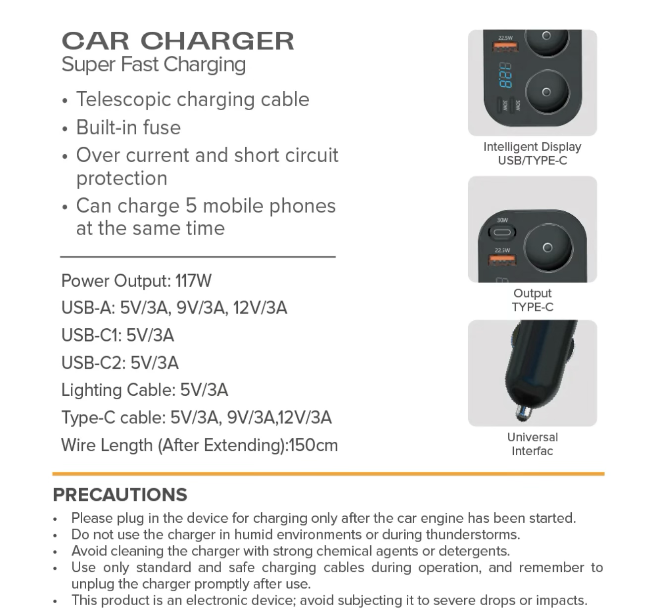 Stellar XC-17 | Dual 12V Car Mobile Charger | Fast Charging | Socket Splitter | 1 Year Warranty - Modheads.in