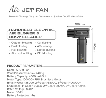 Stellar Mini Powerful Speed Air Duster | 130000 RPM | Rechargeable | 1 Year Warranty - Modheads.in