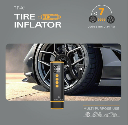Stellar Car Tyre Inflator | 150 PSI | 3M Power Cord | High-Speed Motor | 1 Year Warranty - Modheads.in