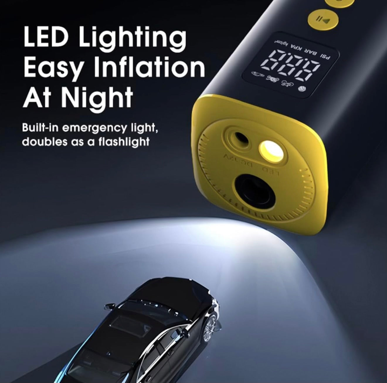 Stellar Car Tyre Inflator | 150 PSI | 3M Power Cord | High-Speed Motor | 1 Year Warranty - Modheads.in