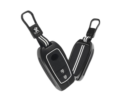 Black Metal Premium Key Cover For Toyota | 2 Button
