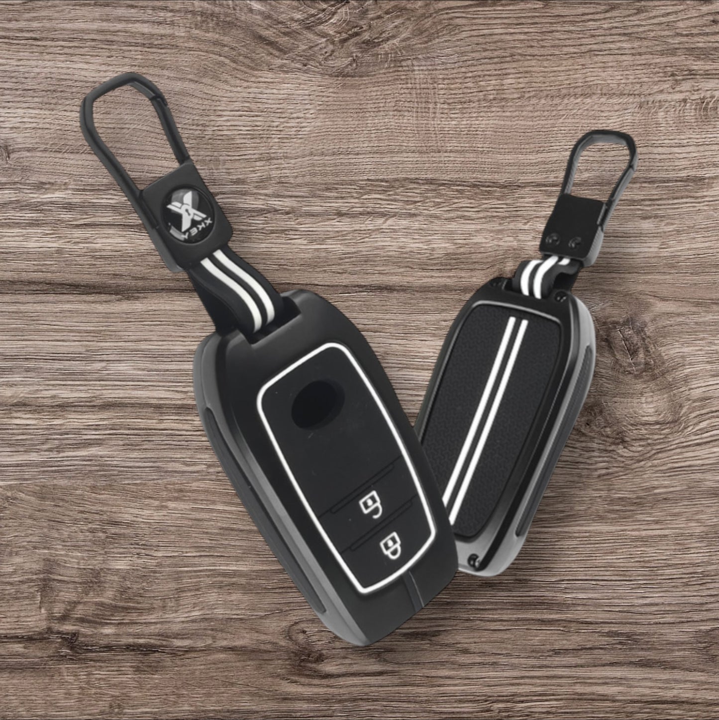 Black Metal Premium Key Cover For Toyota | 2 Button