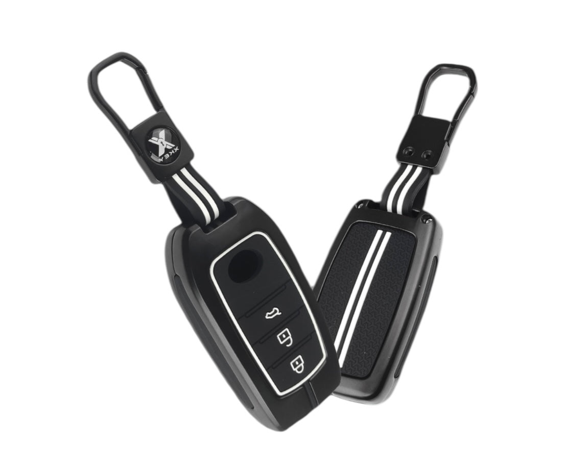 Black Metal Premium Key Cover For Toyota 3 Button