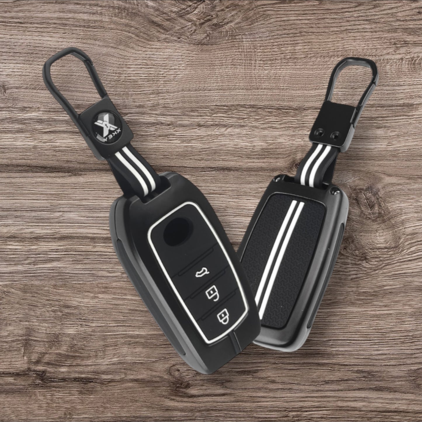 Black Metal Premium Key Cover For Toyota 3 Button