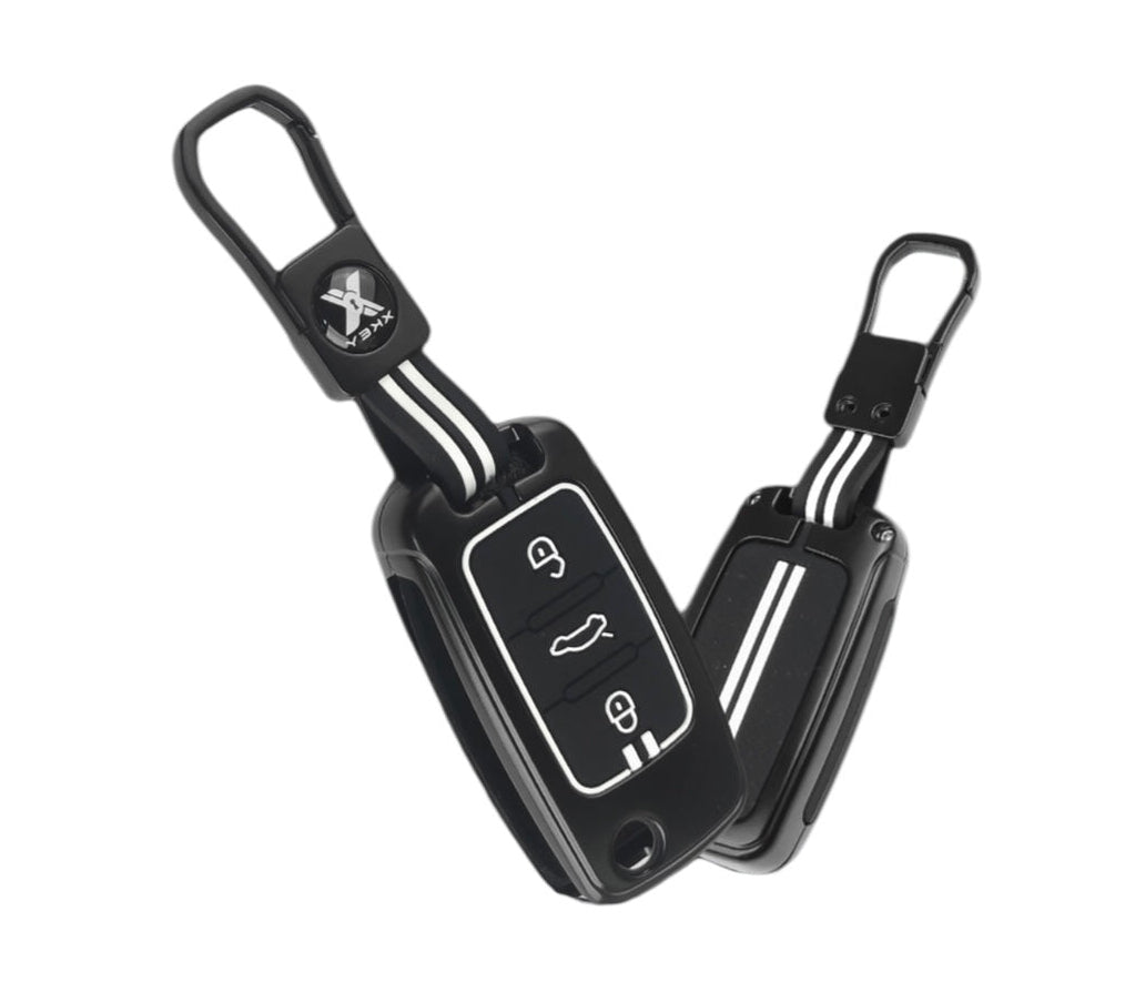 Black Metal Premium Key Cover For Volkswagen | 3 Button