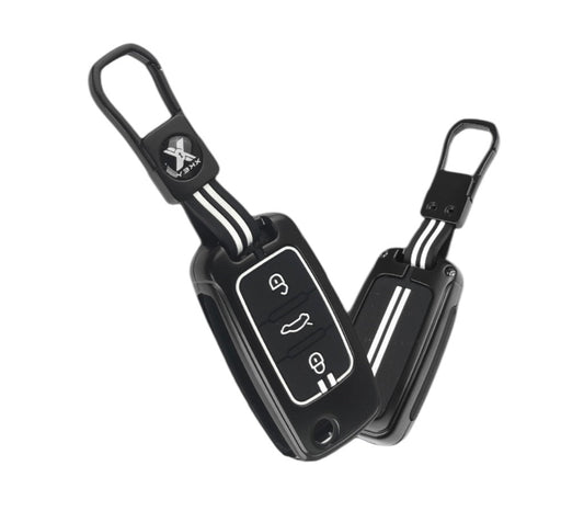 Black Metal Premium Key Cover For Volkswagen | 3 Button