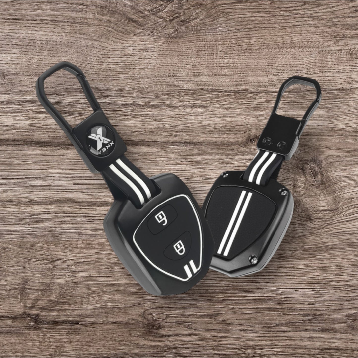 Black Metal Premium Key Cover For Toyota | 2 Button - Modheads.in