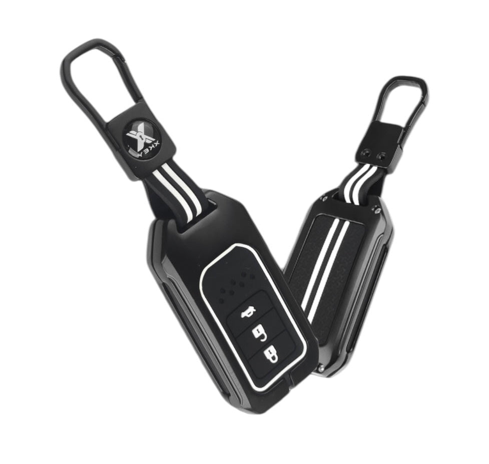 Black Metal Premium Key Cover For Honda | 3 Button