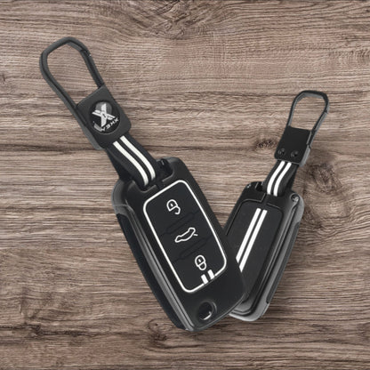 Black Metal Premium Key Cover For Volkswagen | 3 Button