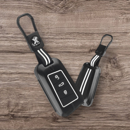 Black Metal Premium Key Cover For Skoda / Volkswagen | 3 Button