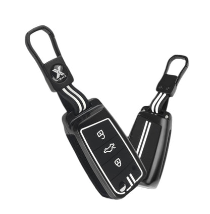Black Metal Premium Key Cover For Skoda / Volkswagen | 3 Button - Modheads.in