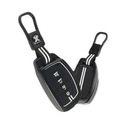 Black Metal Premium Key Cover For Hyundai | 4 Button