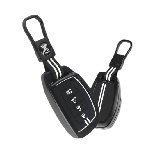 Black Metal Premium Key Cover For Hyundai | 4 Button