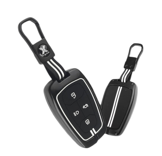 Black Metal Premium Key Cover For Tata | 4 Button