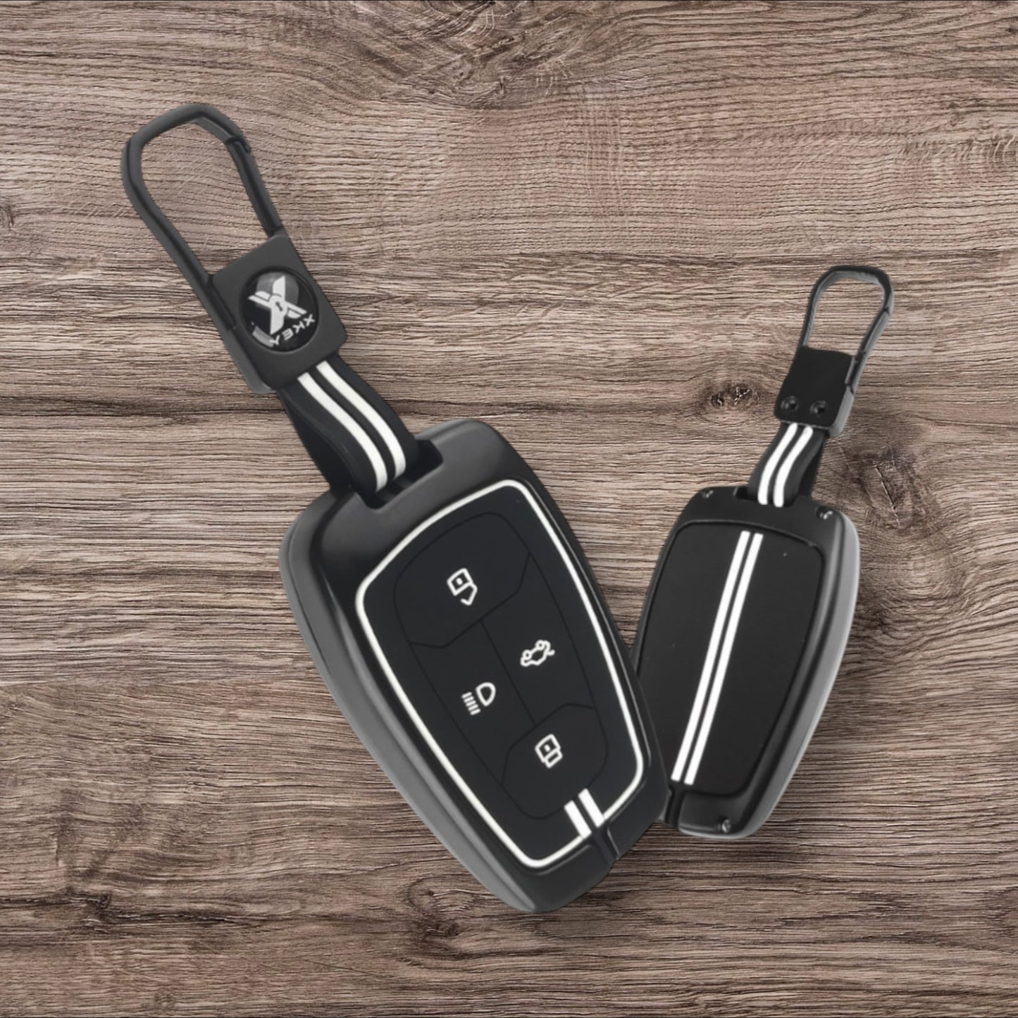 Black Metal Premium Key Cover For Tata | 4 Button - Modheads.in