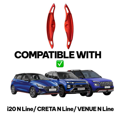 Paddle Shifter Extenders For Hyundai i20 N Line, Venue N Line, Creta N Line | Red