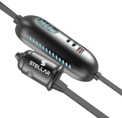 Stellar XC 13 | 5-in-1 Car Mobile Charger | Multi Port | Fast Charger | 1 Year Warranty - Modheads.in