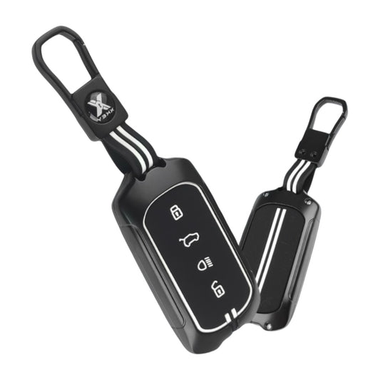 Black Metal Premium Key Cover For Tata | 4 Button
