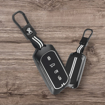 Black Metal Premium Key Cover For Tata | 4 Button