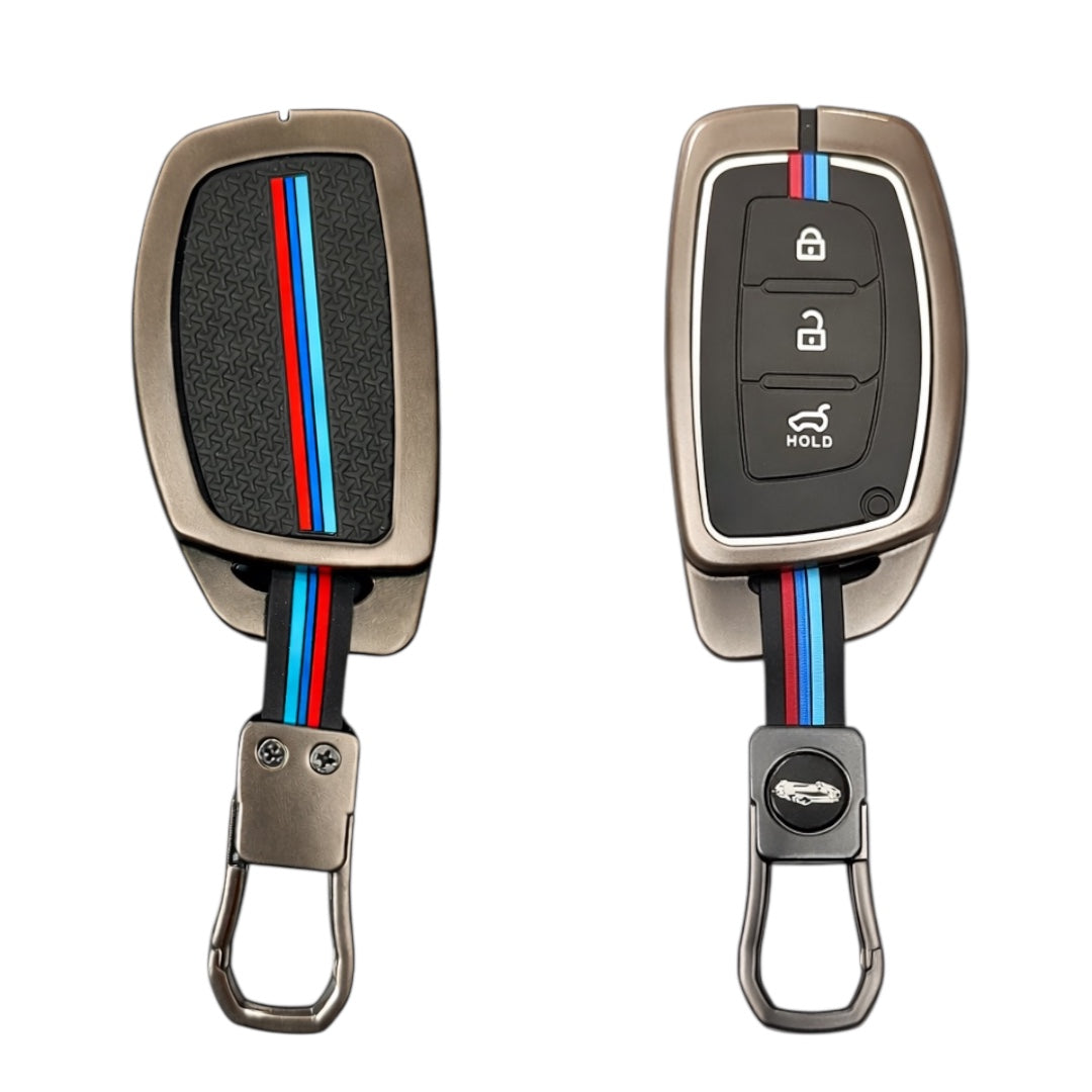 Grey Metal Keycover for Hyundai | 3 Button