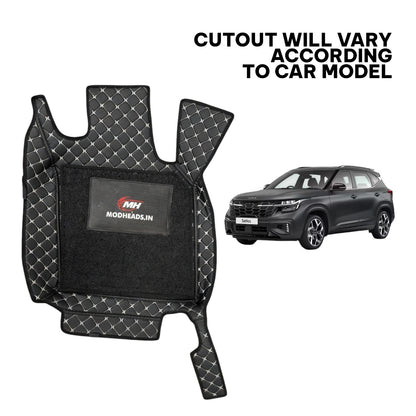 7D Mats for Seltos 2024+ | Black/Silver - Modheads.in
