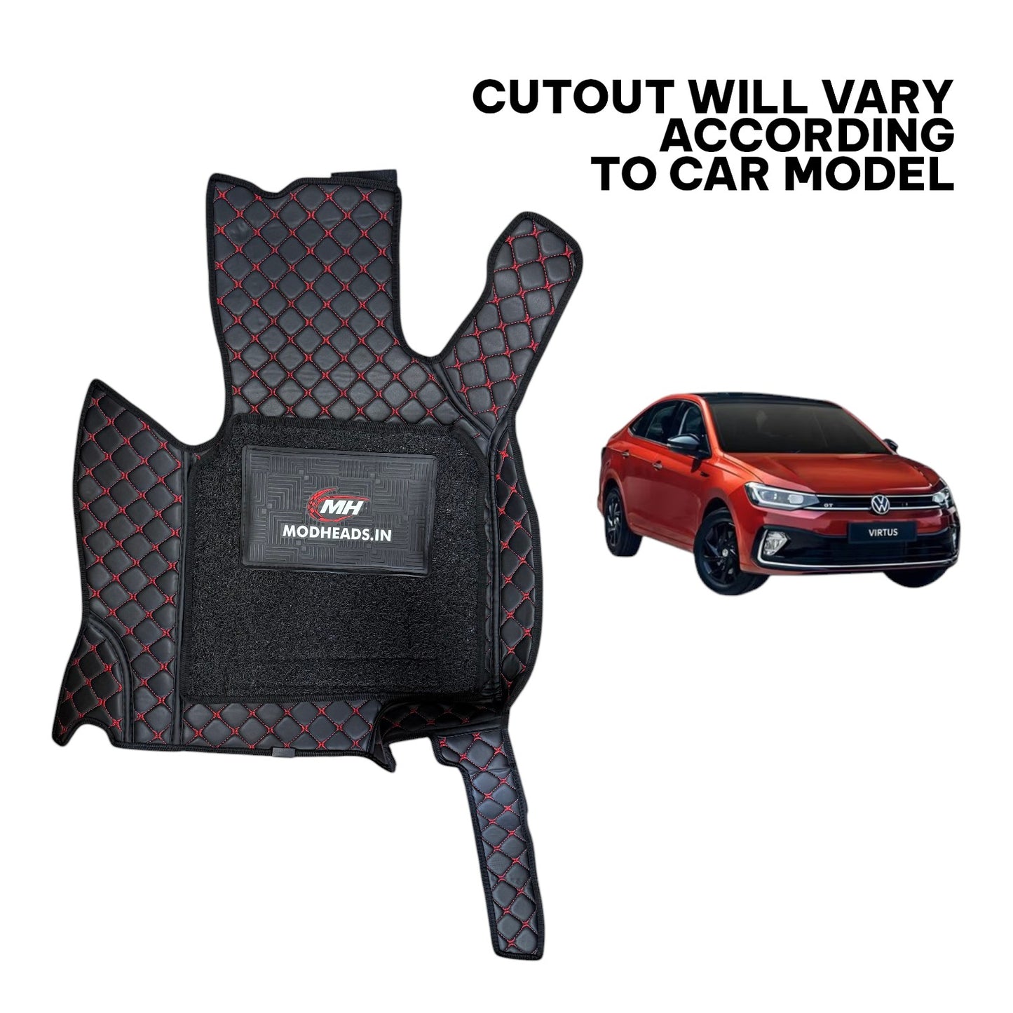 7D Mats for Virtus | Black/Red - Modheads.in