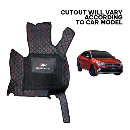 7D Mats for Virtus | Black/Red - Modheads.in