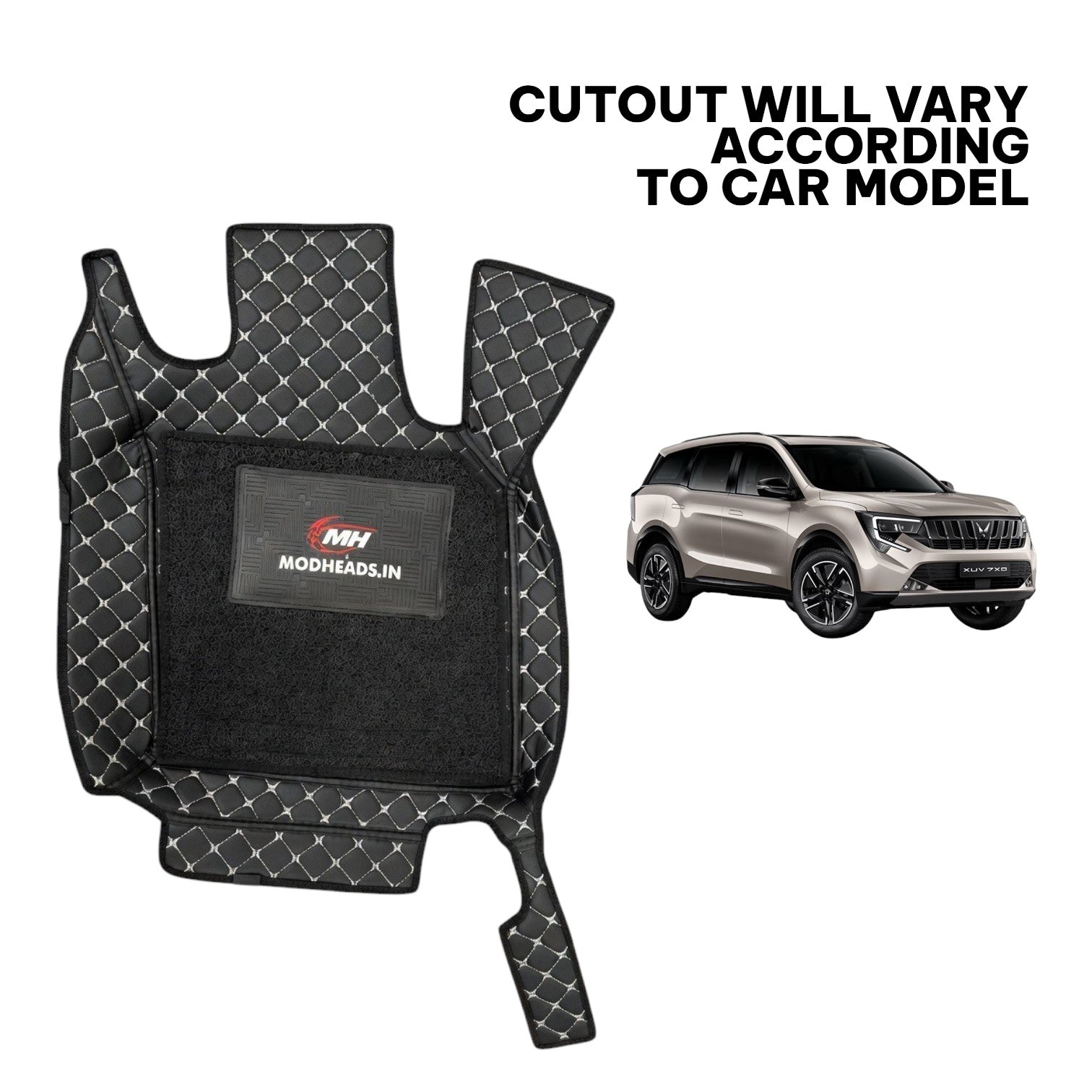 7D Mats For XUV 7XO | Black/Silver - Modheads.in