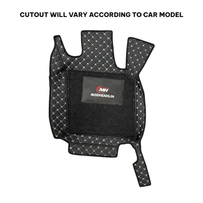 7D Mats for Seltos 2024+ | Black/Silver - Modheads.in