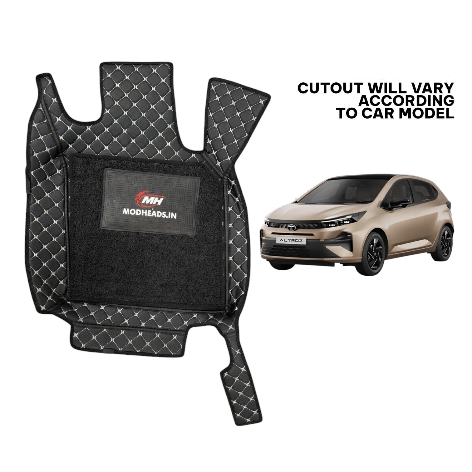 7D Mats For Tata Altroz 2025+ | Black/Silver - Modheads.in