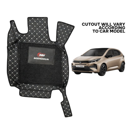 7D Mats For Tata Altroz 2025+ | Black/Silver - Modheads.in