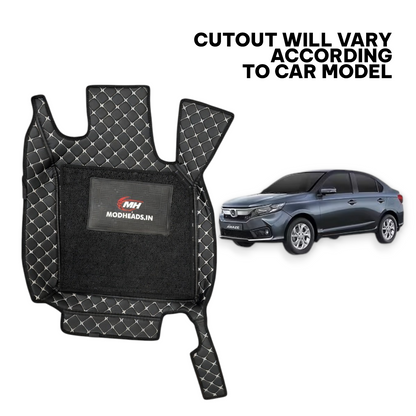 7D Mats For Honda Amaze 2018-2024 | Black/Silver - Modheads.in